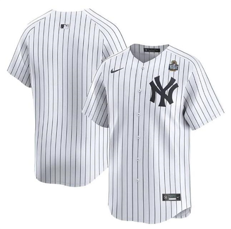 Men's New York Yankees Blank White 2024 World Series Home Limited Stitched Baseball Jersey Men's New York Yankees Blank White 2024 World Series Home Limited Stitched Baseball Jersey